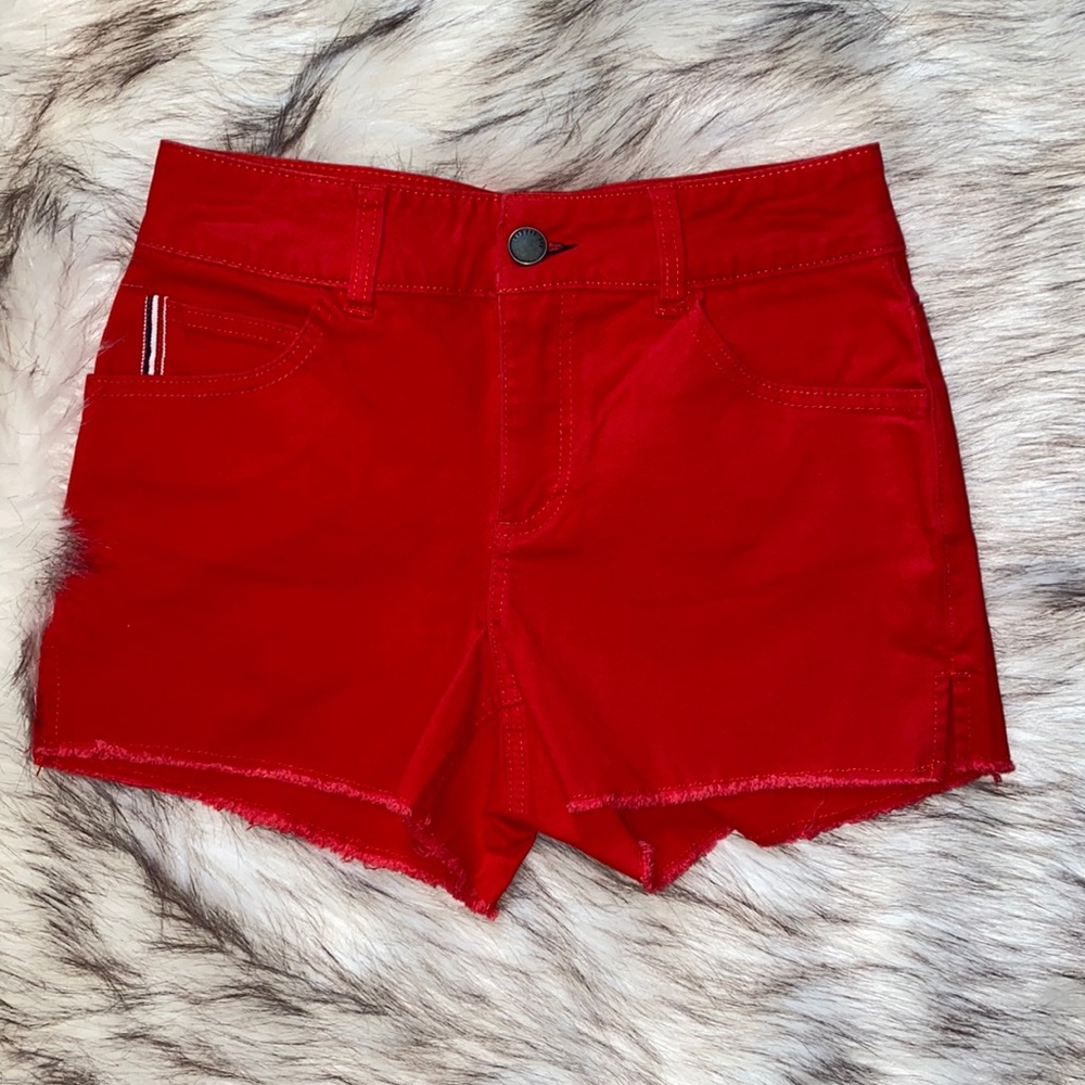 Copper Key Red cut off shorts